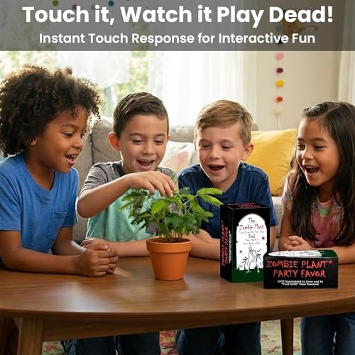 Zombie Plant Seed Packets – Grow a Live Sensitive Plant that Plays Dead When Touched! Indoor Plant Seeds & Educational STEM Activity | House Plant Seeds | Unique Garden Seeds – 2 Pack