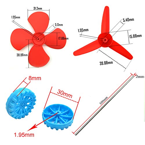 18 Set DC Motors Kit, Mini Electric Hobby Motor 3V -12V 25000 RPM Strong Magnetic with Shaft Propeller, 2 x AA Battery Holder