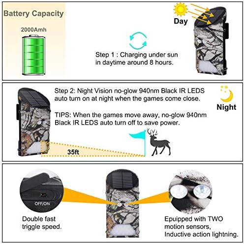 Outdoor Solar Feeder Light for Hunting with Motion Sensor and Green Light for Game Animal Hunting