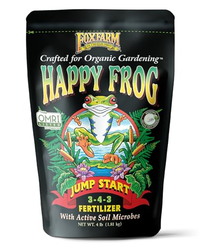 Happy Frog Jump Start Fertilizer - 3-4-3 Blend with Calcium & Mycorrhizal Fungi - Supports Early Growth & Root Development - Phosphorus Fertilizer