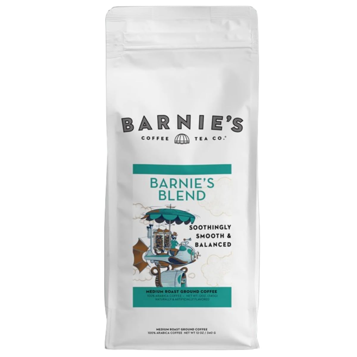Barnie's Coffee English Salted Toffee Ground Coffee with Caramel, Molasses and Salted Creamy Butter Flavors, Medium Roasted Arabica Coffee Beans