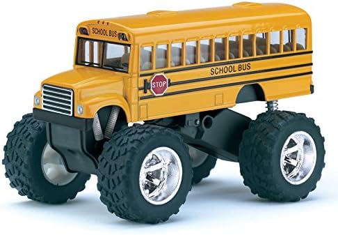 5" Monster School Bus Die Cast Metal Model, Pullback Action Toy Monster Truck