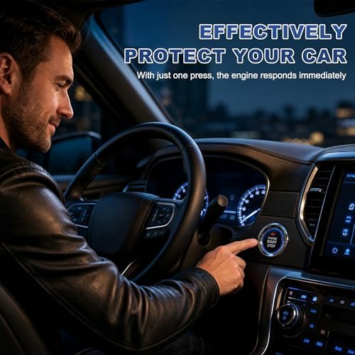 Car Push Engine Start Button Kit, Anti-Thief RFID Push to Start Ignition Kit Installation Assembly
