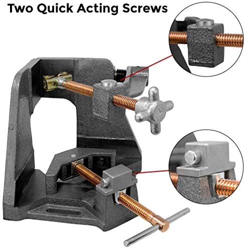 Strong Hand Tools 3-Axis Fixture Vise with Quick Acting Screw, Two Stand-Offs,"Swing Away" Arm with 4.75-Inch Miter Joint, 3.92-Inch T-Clearance, WAC45-SW