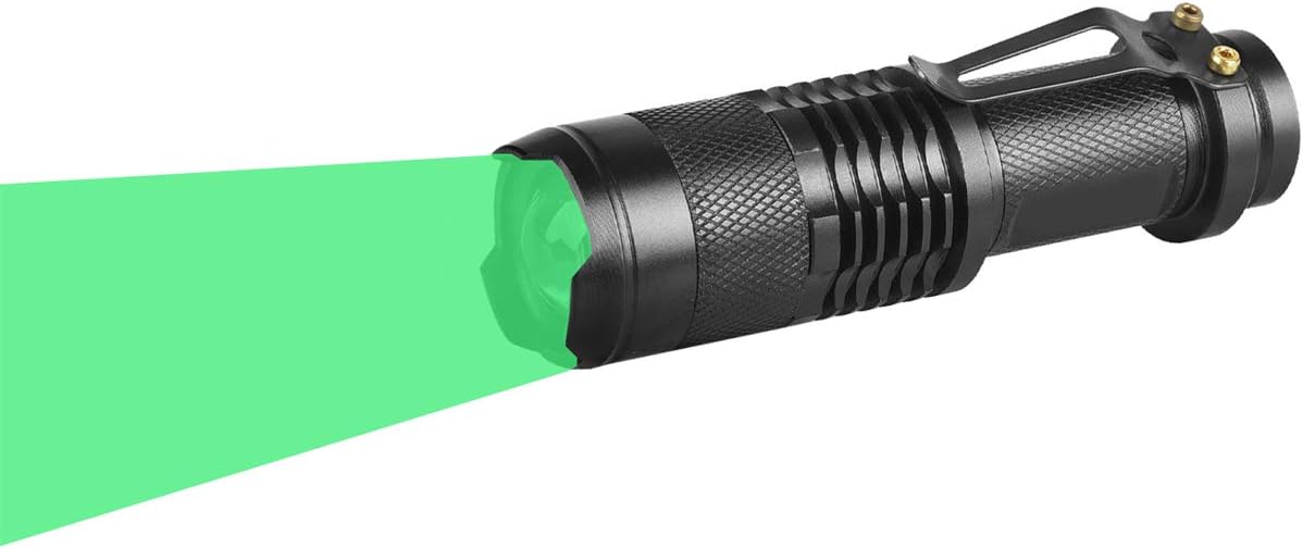 Single Mode Green LED Flashlight, 150 Yard Long Range, High Power, Night Vision, Compact Green Flashlight Torch For Night Observation