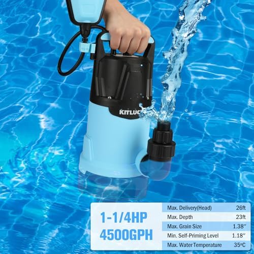 Water Transfer Garden Pump, 1.6 HP 1000GPH Portable Electric Shallow Well Jet Pump, Stainless Steel Sprinkler Pressure Booster Pump for Pool Draining, Lawn Fountain, Irrigation, Water Removal