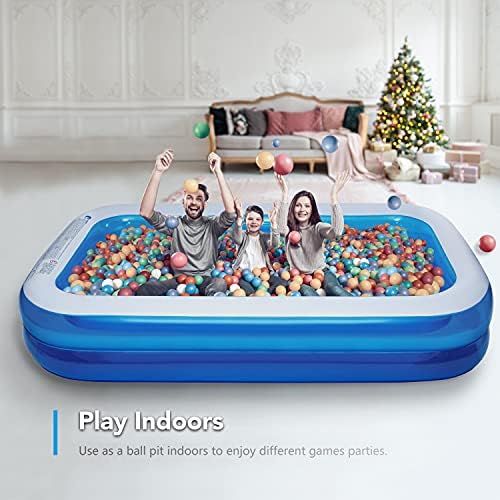 Inflatable Kiddie Pool, 50x33x17 Inch Rectangular