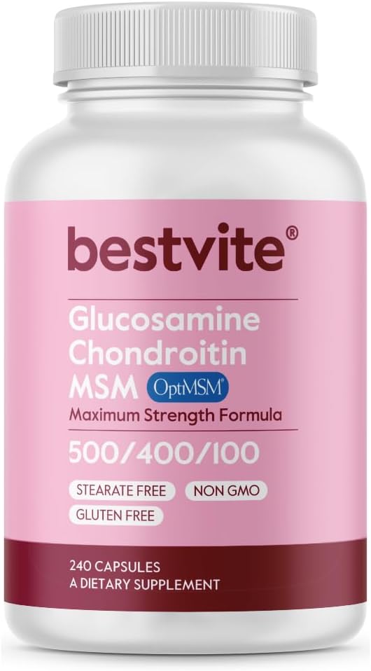 BESTVITE Glucosamine Chondroitin MSM 500/400/100 per Capsule (240 Caps)
