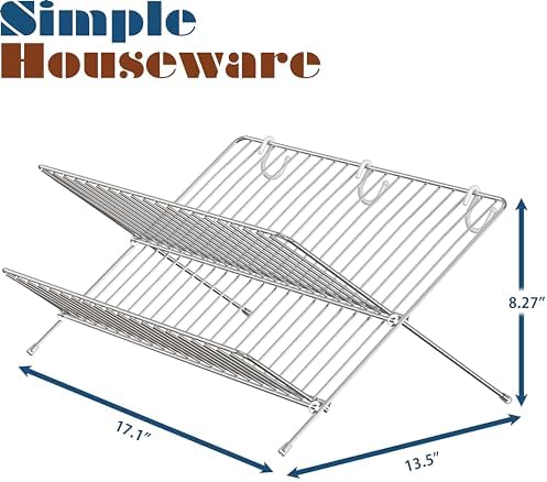 Simple Houseware Collapsible Dish Drying Rack, Chrome