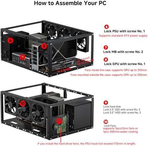 PC Test Bench, Open Air PC Case, Open Frame Computer Chassis