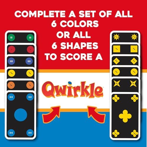 MindWare Qwirkle Rummy Card Game - Strategy Games for Adults and Family - Fun Family Games & Party Games for Adults - Match Shapes & Colors