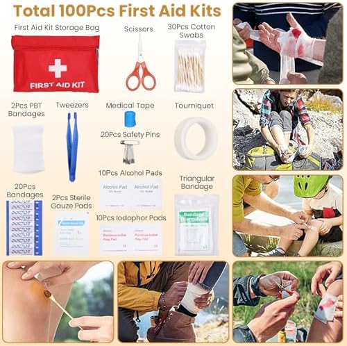 125 Pcs Survival Kit with First Aid Supplies, Tactical Emergency Gear for Outdoor Adventures, Hiking, Camping, Hunting, Fishing