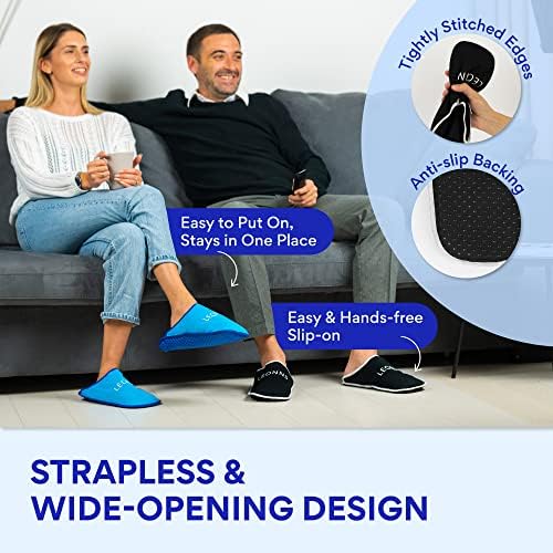 Gel Ice Pack Slippers for Foot Pain, Provides Hot and Cold Therapy, Blue