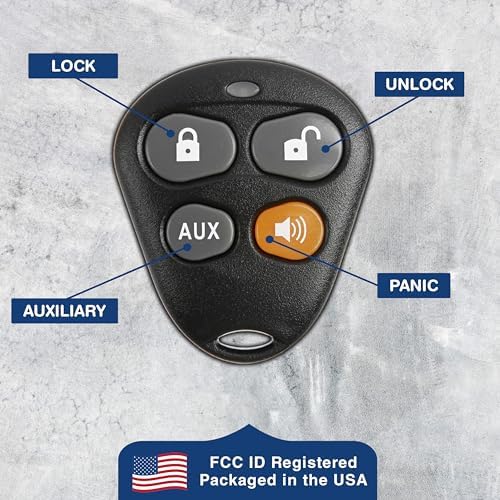 KeylessOption Keyless Entry Remote Starter Car Key Fob Alarm for Aftermarket Viper Automate EZSDEI474V 474V (Pack of 2)
