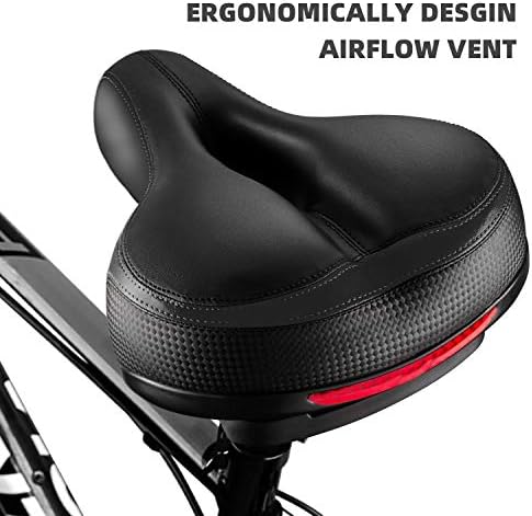 Bike Seat, Most Comfortable Bicycle Seat Dual Shock Absorbing Memory Foam Waterproof Bicycle Saddle Bike Seat Replacement with Refective Tape