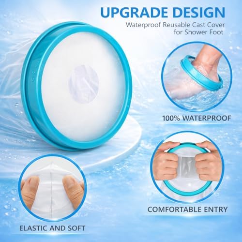 Waterproof Foot Cast Cover for Shower Adult, Patented Ankle Wound Protector Watertight Seal