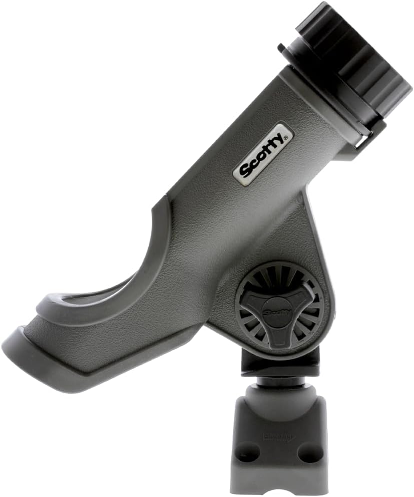 Scotty #230 Powerlock Rod Holder with #241 Side/Deck Mount, Adjustable Boat Fishing Rod Holder, Universal Cradle Design, Side or Deck Mount Installation, Marine-Grade Construction