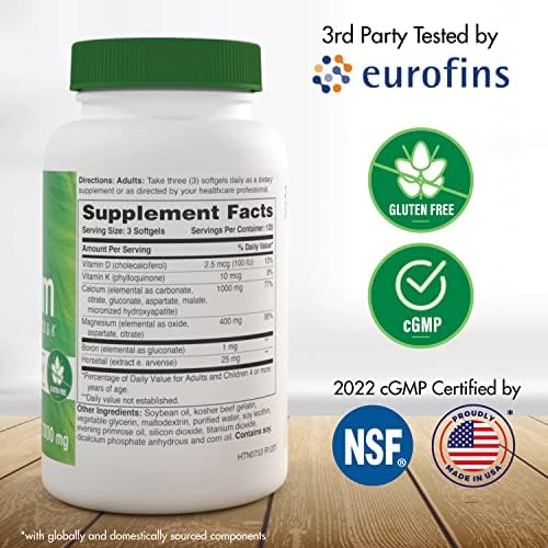 Health Thru Nutrition Liquid Calcium 1000mg, Magnesium 400mg, Vitamin D3 1,000iu and Boron | Bone Restore & Strength with 6 Calcium Complex | 3rd Party Tested | Non-GMO Gluten Free (Pack of 100) | Calcium 1000mg, Magnesium 400mg, Vitamin D3 1,000iu and B…