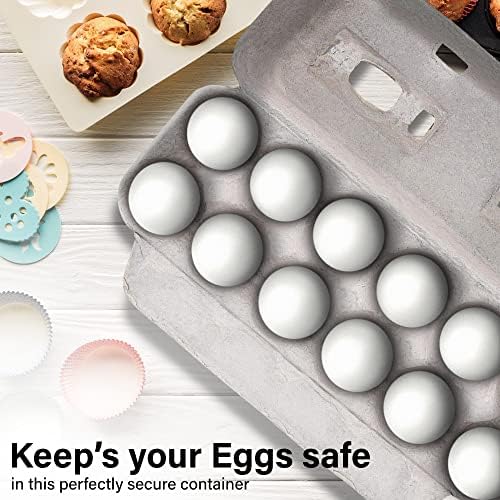 MT Products Blank Natural Pulp Egg Cartons Holds Up to Twelve Eggs 11.50" x 4.2" x 1.25" - Perfect for Chicken Farm (Pack of 15) - Made in the USA
