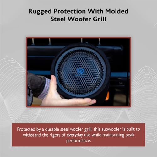 Rockville RTB65A 6.5" Powered Subwoofer Bass Tube, 300W Peak, Deep Bass, Built-In Amp, MP3 Input, Crossover, Vented Enclosure