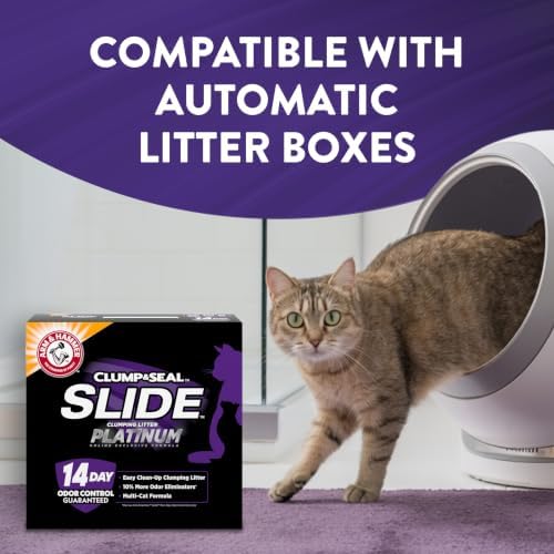 ARM & HAMMER Clump & Seal Platinum Clumping Cat Litter, Exclusive, 27.5 Lbs | Clumping Litter, Rock-Hard Clumps, Baking Soda Odor Eliminators, 14-Day Odor Control
