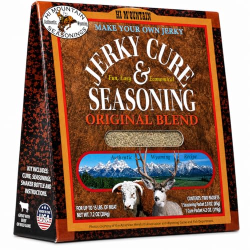 Hi Mountain ORIGINAL BLEND Jerky Seasoning and Cure Kit | Beef & Venison | Classic savory flavor, perfect jerky seasoning for deer, elk