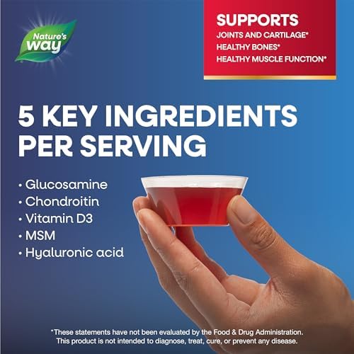Nature's Way Joint Movement Glucosamine Liquid, Chondroitin, Berry, 16 oz | MSM with Vitamin D3 & Hyaluronic Acid, Fast-Absorbing Liquid, Joint Support Supplement*, Berry Flavored