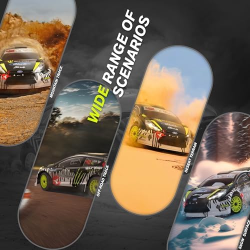 1/10 Brushless RC Cars, 50 MPH Rally Car, 4WD, Waterproof, 8+ Ages | 45A Waterproof ESC, 11KG Micro Servo, 2852 3800KV Brushless Motor, 3S Lipo