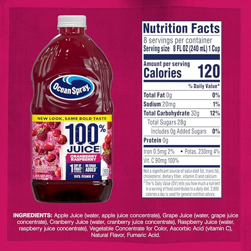 Ocean Spray 100% Juice, Ruby Red Grapefruit, 60 Ounce Bottle (Packaging May Vary)