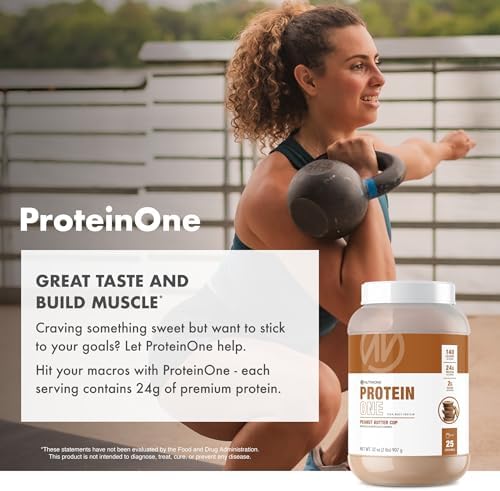 NutraOne ProteinOne Whey Protein Promote Recovery and Build Muscle with a Protein Shake Powder for Men & Women (Chocolate PB Cup, 5 LB)
