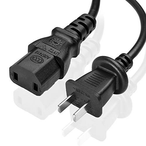 TNP 2 Prong AC Power Cord for Xbox 360 E, Slim, PS4 Pro, 10 ft, Black | Replacement Cable for Xbox One Original, Xbox 360 Pro, Elite, Arcade, Jasper and Falcon; Check Connector Before Purchase