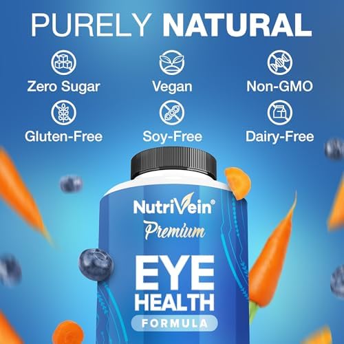 Nutrivein Lutein & Zeaxanthin Eye Vitamins with Eyebright - 60 Capsules