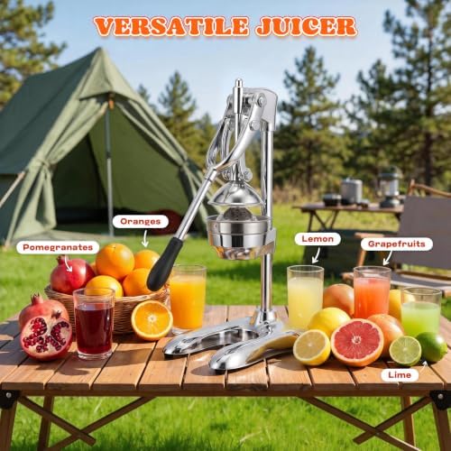 Moogiantgo Commercial Manual Juicer, Heavy Duty Hand Press Juice Extractor