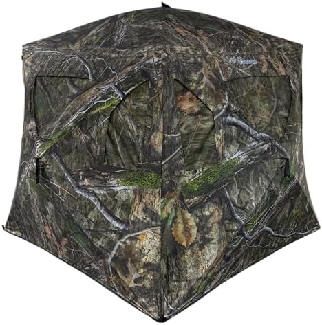 Ameristep Brickhouse Hunting Blind | 3-Person Ground Blind in Mossy Oak Break-Up Country, One Size