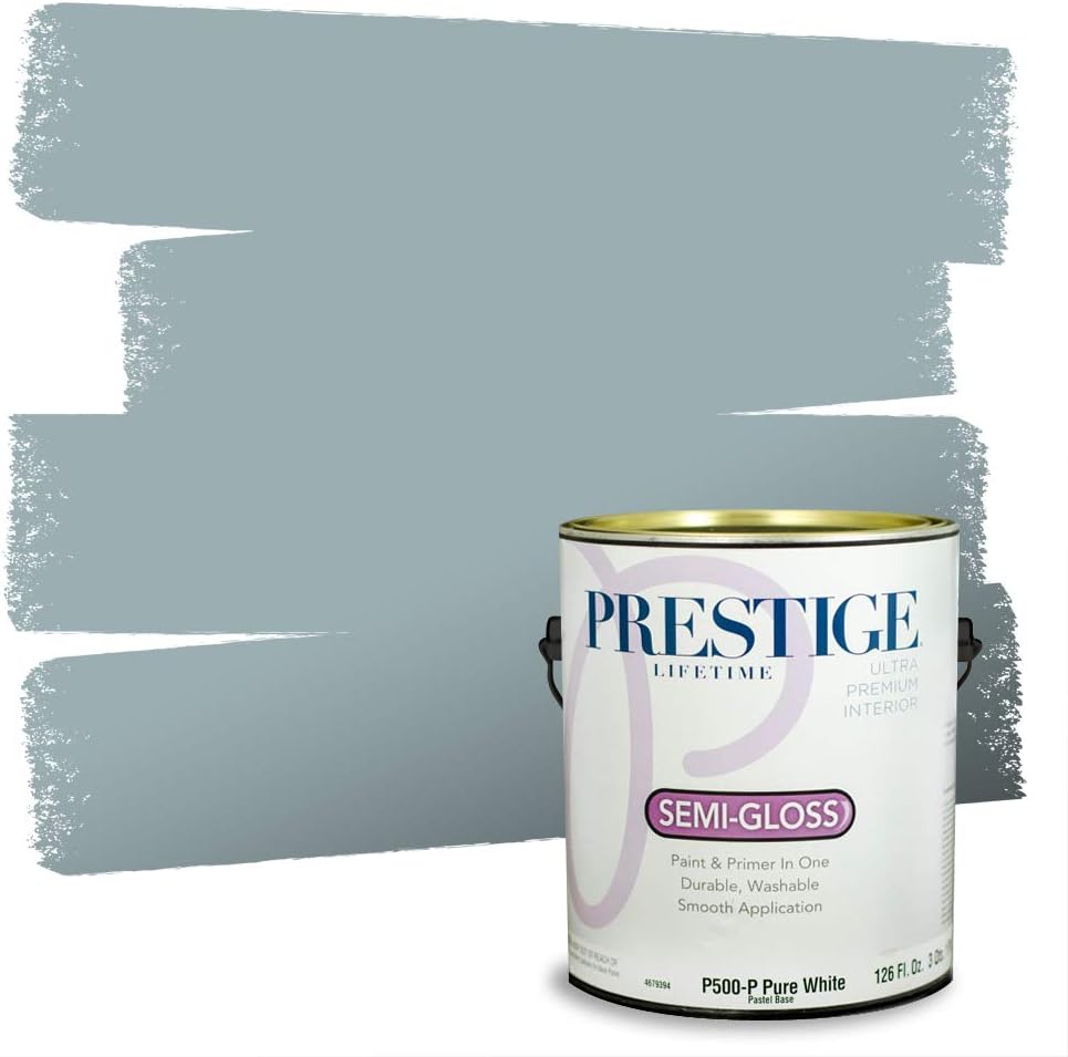 PRESTIGE Paints E100-T-SW6241 Exterior Paint and Primer in One, 1-Gallon, Flat, Comparable Match of Sherwin Williams Aleutian, 1 Gallon, SW18-Aleutian