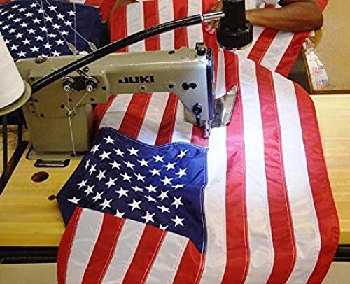 US Flag Factory - 5x8 FT US American Flag (Embroidered Stars, Sewn Stripes) Outdoor SolarMax Nylon Flag - Made in America - Premium Quality (5x8 FT)