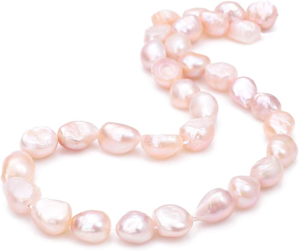 BEADIA Natural Pearl Beads Side Hole 7-8mm Purple Freshwater Cultured Loose Gemstone Beads for DIY Jewelry Making 13.8''/Strand