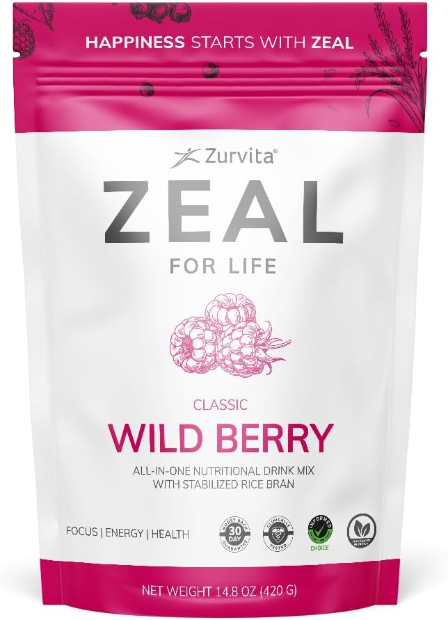Zurvita - Zeal for Life Wild Berry Wellness Drink Mix - 420 g | Contains Vitamins, Minerals, Antioxidants, Plant Nutrients, Digestive Enzymes, And Phytonutrients For Daily Nutrition