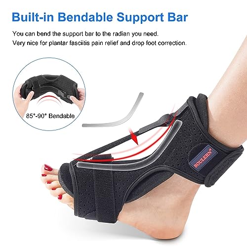 Plantar Fasciitis Night Splint Drop Foot Orthotic Brace, Adjustable Plantar Fasciitis Brace, Improved Dorsal for Effective Relief from Plantar Fasciitis, Achilles Tendonitis, Ankle Pain