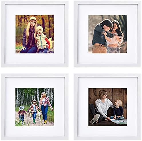pojah 12x12 Black Picture Frame Set of 4,Wall Frames,HD Plexiglass