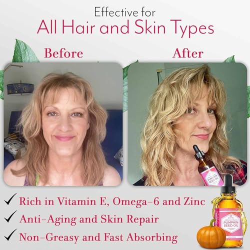 Leven Rose Pumpkin Seed Oil for Hair Growth 2 oz, 100% Pure Pumpkin Seeds Oil for Skin and Nails - Natural Pumpkin Seed Extract for Moisturizing Scalp, Dry and Rough Skin