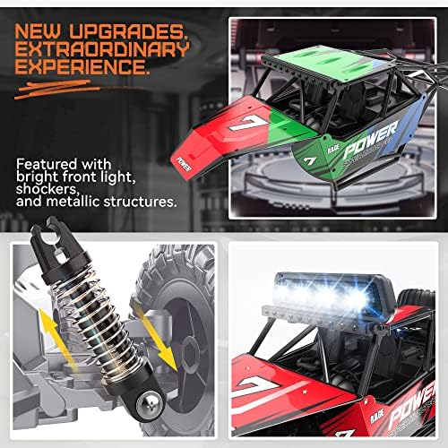 BEZGAR RC Cars for Boys - 1:14 Off Road RC Truck with LED Headlight | 2.4GHz steady wireless signal, shock-absorbing suspension, bright front lamp