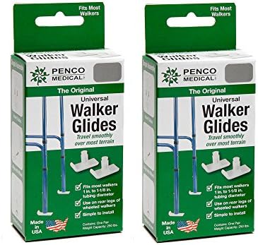 Penco Medical Universal Walker Glides - Silver Gray - 1 Pair