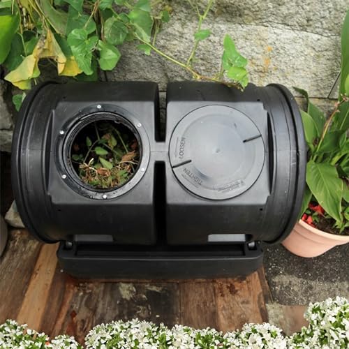 Compost Wizard Jr. Tumbler, 7 Cubic Foot Capacity | Large Rotating Composter Bin, Holds 50 Gallons - Single Chamber Compost System for Gardening, Yard