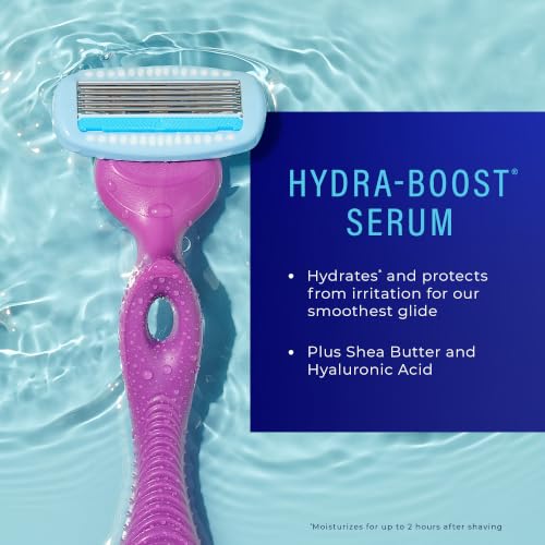 Schick Hydro Silk Moisture Razor Blade Refills, 4 Count | 5-Blade Moisturizing Razors for Women | Womens Moisturizing Razor Refills