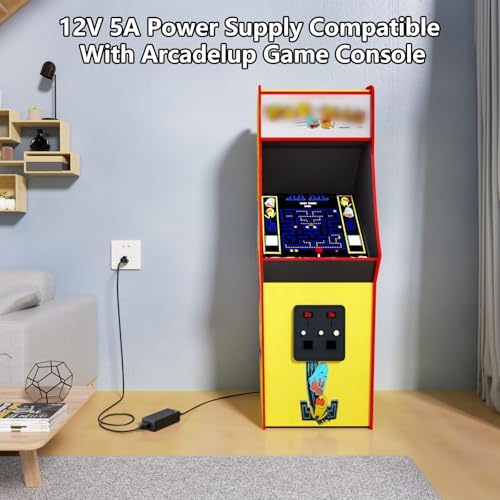12V Power Cord Compatible with Arcade1up Game Machine - for All Riser Cocktail Tables (RYJ0136PAU0-1-2-3-4- RYJ0136PAU5), BIton BI36-120300-U2