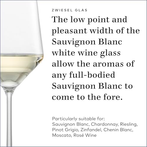 ZWIESEL GLAS Pure Saugivnon Blanc White Wine Glass (Set of 4), Graceful Wine Glasses for White Wine, Dishwasher-Safe Tritan Crystal Glasses