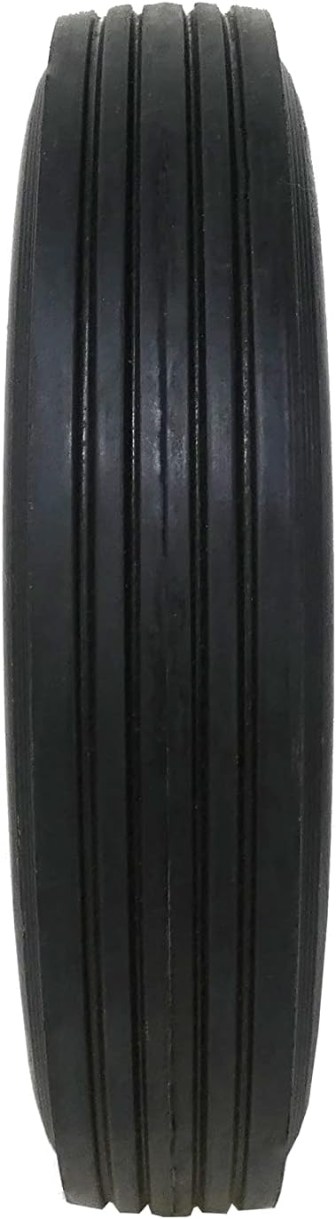 Shepherd Hardware 9636 8-Inch Semi-Pneumatic Rubber Tire, Steel Hub with Ball Bearings, Ribbed Tread, 1/2-Inch Bore Centered Axle