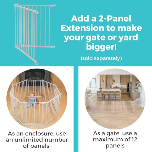 Toddleroo by North States - 3 In 1 Metal Superyard Baby Play Yard: 6 Panel Playpen, Safety Gate, or Extra Wide Baby Fence - Encloses Up to 10 Square Feet - 30 Inches Tall - Taupe