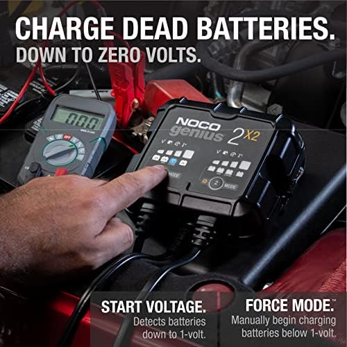 NOCO GENIUS2X2 6/12V 2-Bank Battery Charger, Trickle Charger & Maintainer